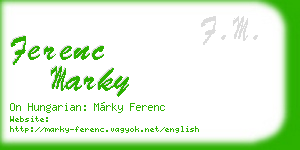 ferenc marky business card